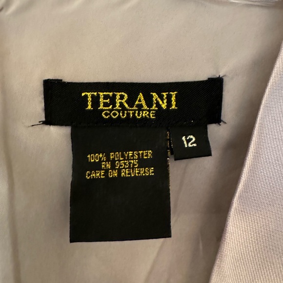 Terani Couture Flutter Satin Embroidered Gown Size 12 NWT - Picture 7 of 11